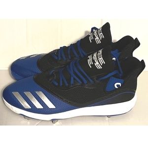 adidas Black and Blue Athletic Shoes with Silver Accents